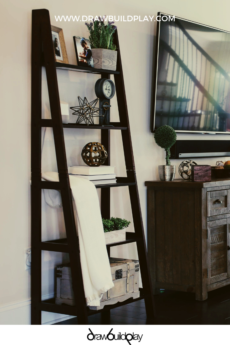 Farmhouse shop ladder shelves